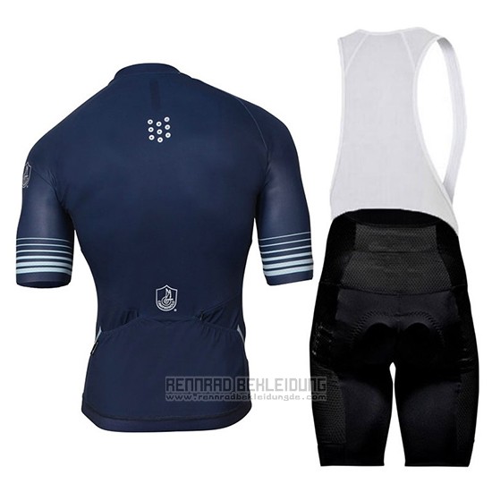 2018 Fahrradbekleidung Campagnolo Platino Dunkel Blau Trikot Kurzarm und Tragerhose